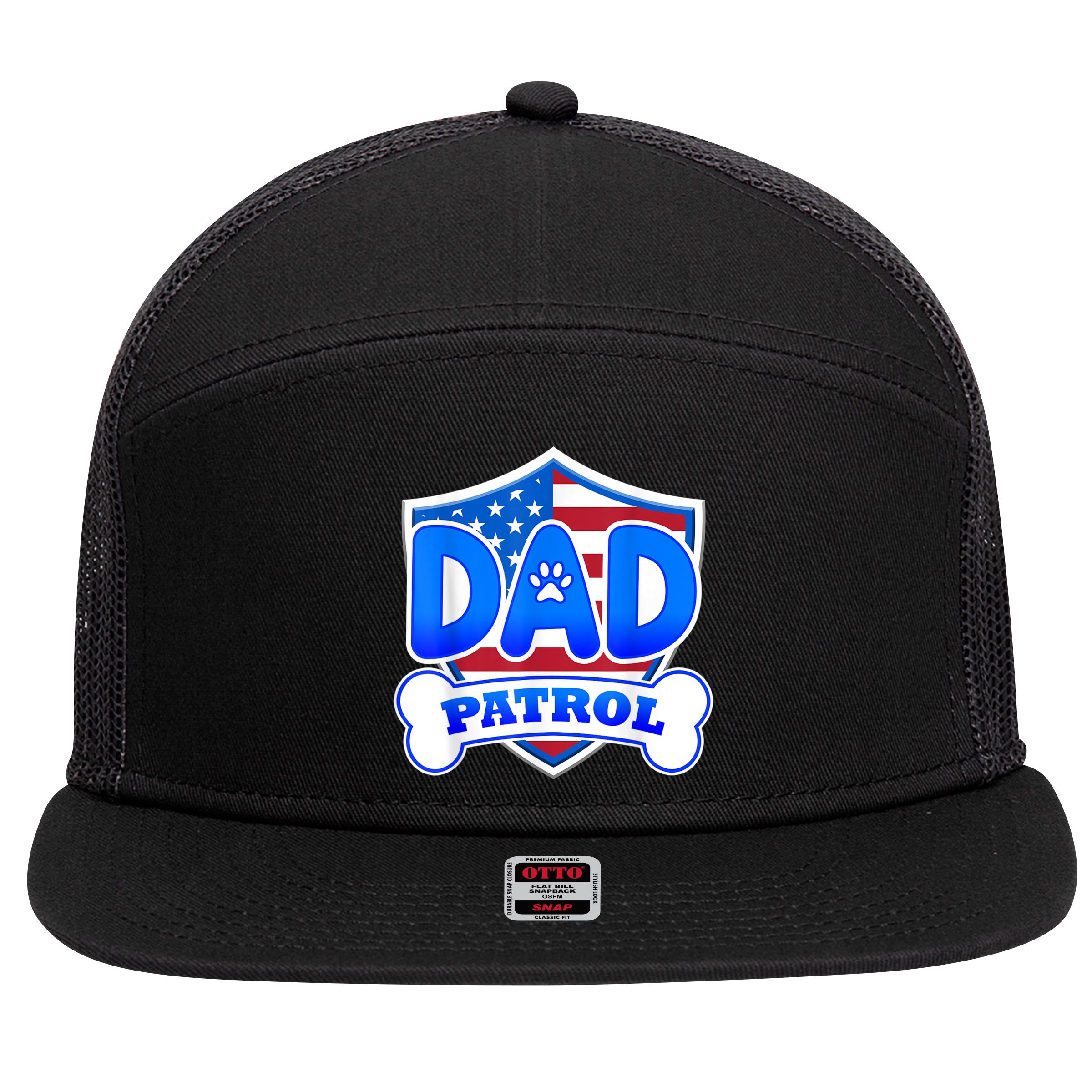 Dad Patrol Dog 7 Panel Mesh Trucker Snapback Hat