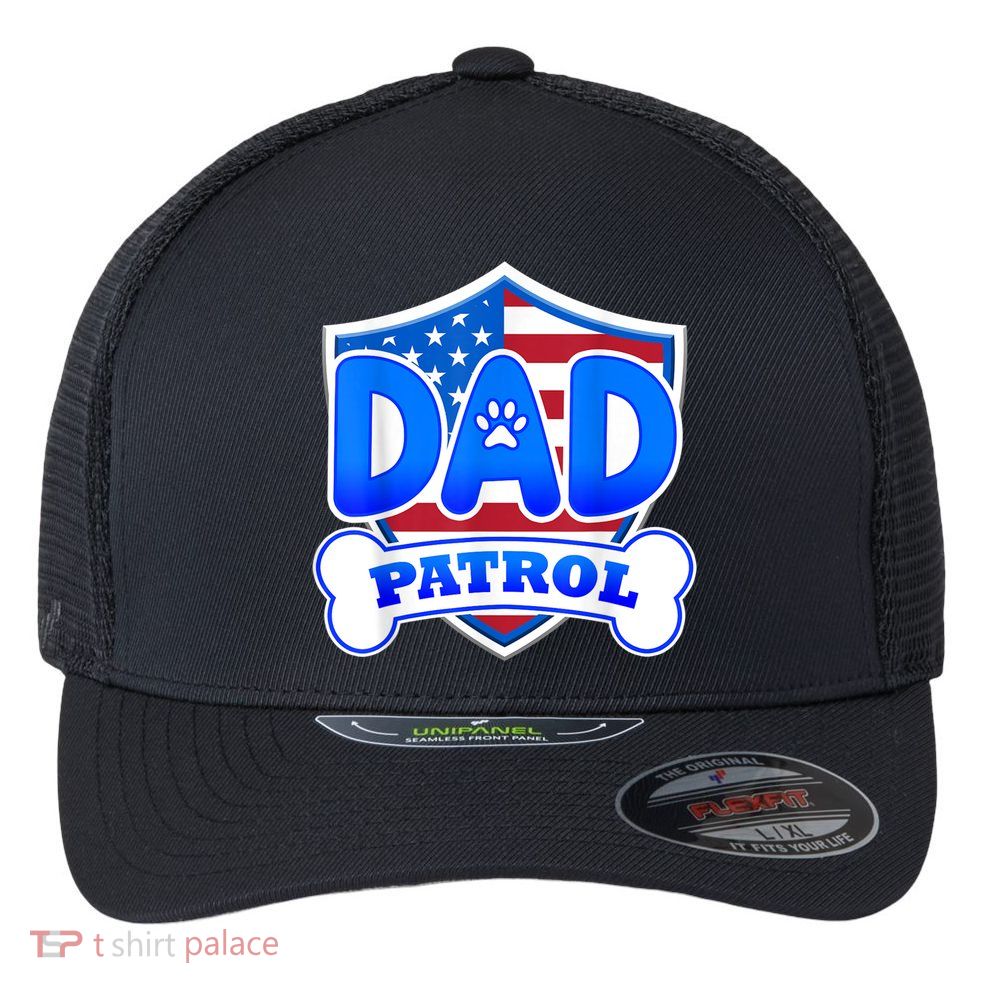 Dad Patrol Dog Flexfit Unipanel Trucker Cap
