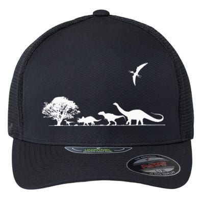 Dinosaurs Prehistoric Dinosaur Kids Or Adults Dino Flexfit Unipanel Trucker Cap