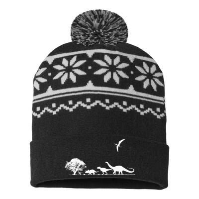 Dinosaurs Prehistoric Dinosaur Kids Or Adults Dino USA-Made Snowflake Beanie