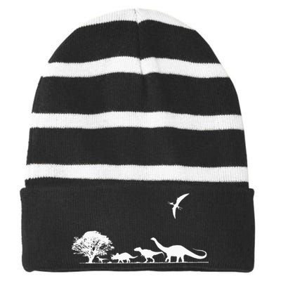 Dinosaurs Prehistoric Dinosaur Kids Or Adults Dino Striped Beanie with Solid Band