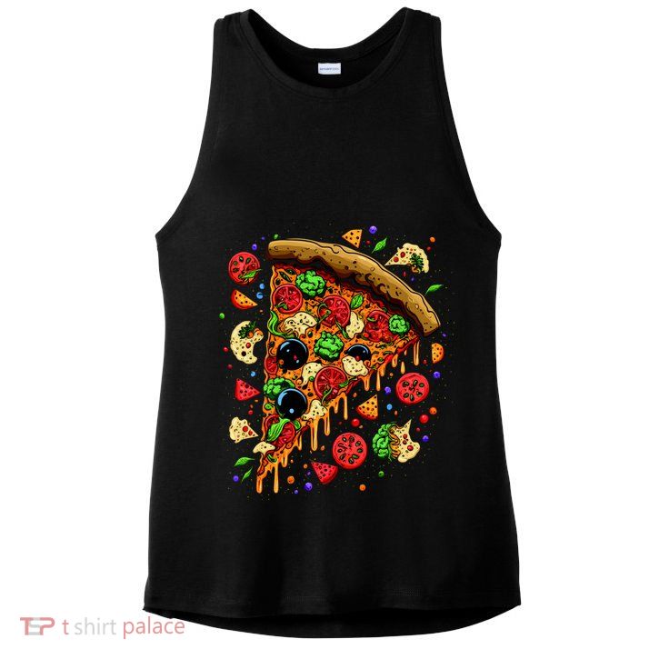 Delicious Pizza Ladies PosiCharge Tri-Blend Wicking Tank