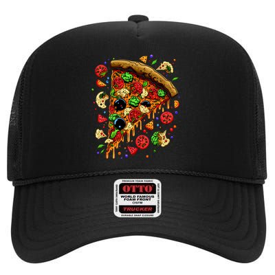 Delicious Pizza High Crown Mesh Back Trucker Hat