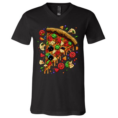 Delicious Pizza V-Neck T-Shirt