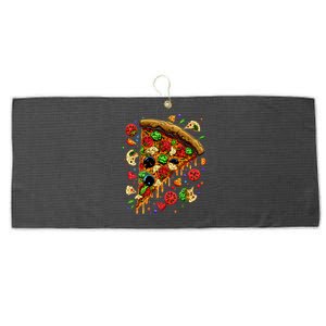 Delicious Pizza Large Microfiber Waffle Golf Towel