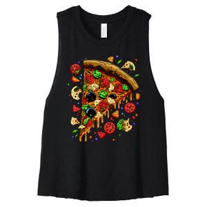 Delicious Pizza Women's Racerback Cropped Tank