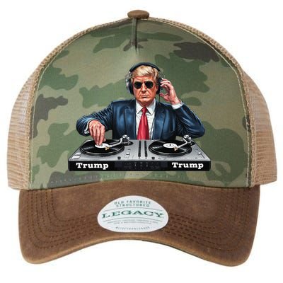 Dj President Donald Trump Funny Music Mixer Turntable Joke Legacy Tie Dye Trucker Hat
