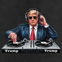 Dj President Donald Trump Funny Music Mixer Turntable Joke 7 Panel Mesh Trucker Snapback Hat