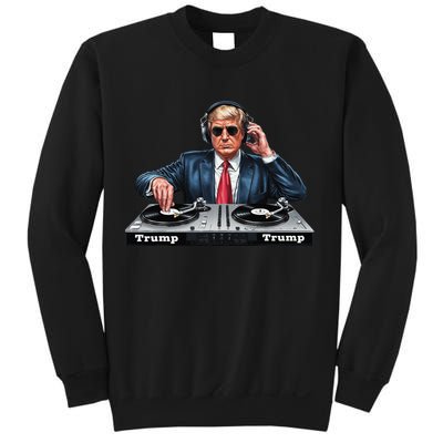 Dj President Donald Trump Funny Music Mixer Turntable Joke Sweatshirt