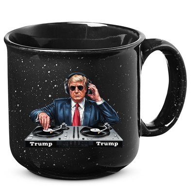 Dj President Donald Trump Funny Music Mixer Turntable Joke 15oz Campfire Ceramic Mug