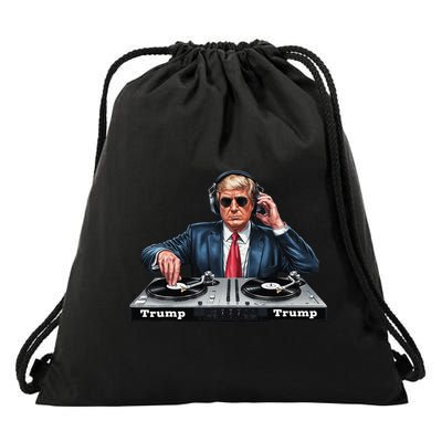Dj President Donald Trump Funny Music Mixer Turntable Joke Drawstring Bag