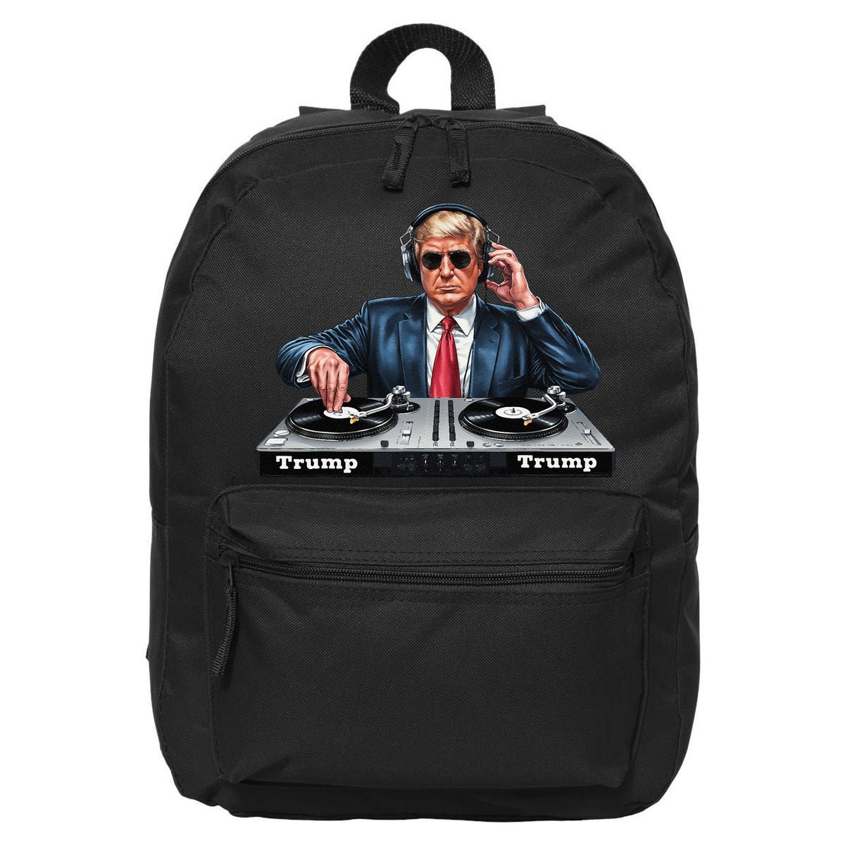 Dj President Donald Trump Funny Music Mixer Turntable Joke 16 in Basic Backpack