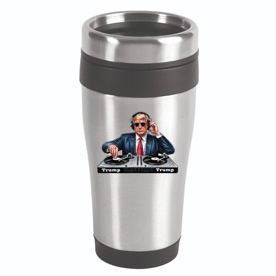 Dj President Donald Trump Funny Music Mixer Turntable Joke 16oz Travel Tumbler