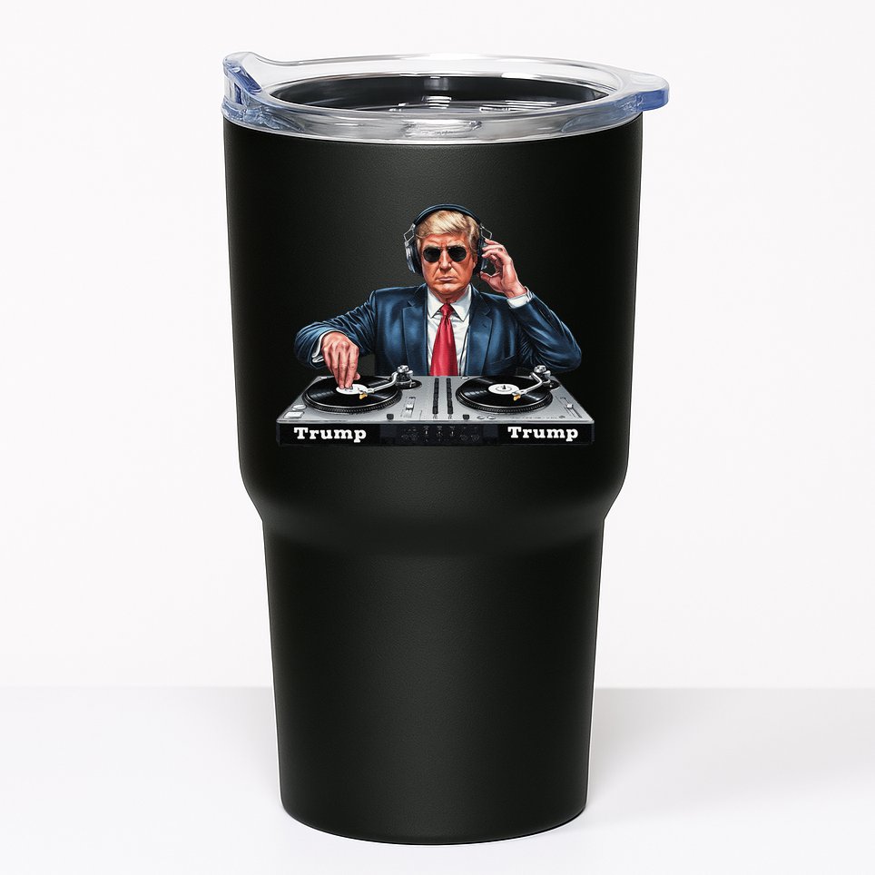 Dj President Donald Trump Funny Music Mixer Turntable Joke Tumbler