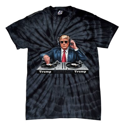 Dj President Donald Trump Funny Music Mixer Turntable Joke Tie-Dye T-Shirt