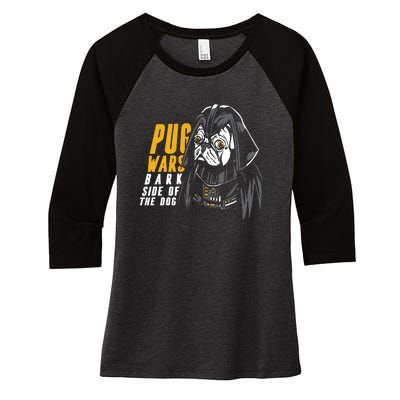 Darth Pug Women's Tri-Blend 3/4-Sleeve Raglan Shirt