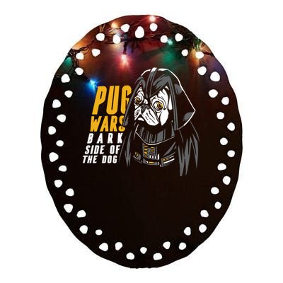 Darth Pug Ceramic Oval Ornament