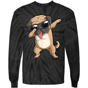 Dabbing Pug Dog Lover Kids Boys Girls Dab Dance Tie-Dye Long Sleeve Shirt