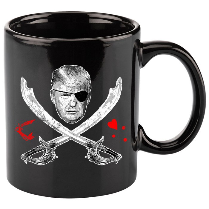 Dread Pirate Donald Trump Pirate Flag 2024 11oz C Handle Ceramic Mug