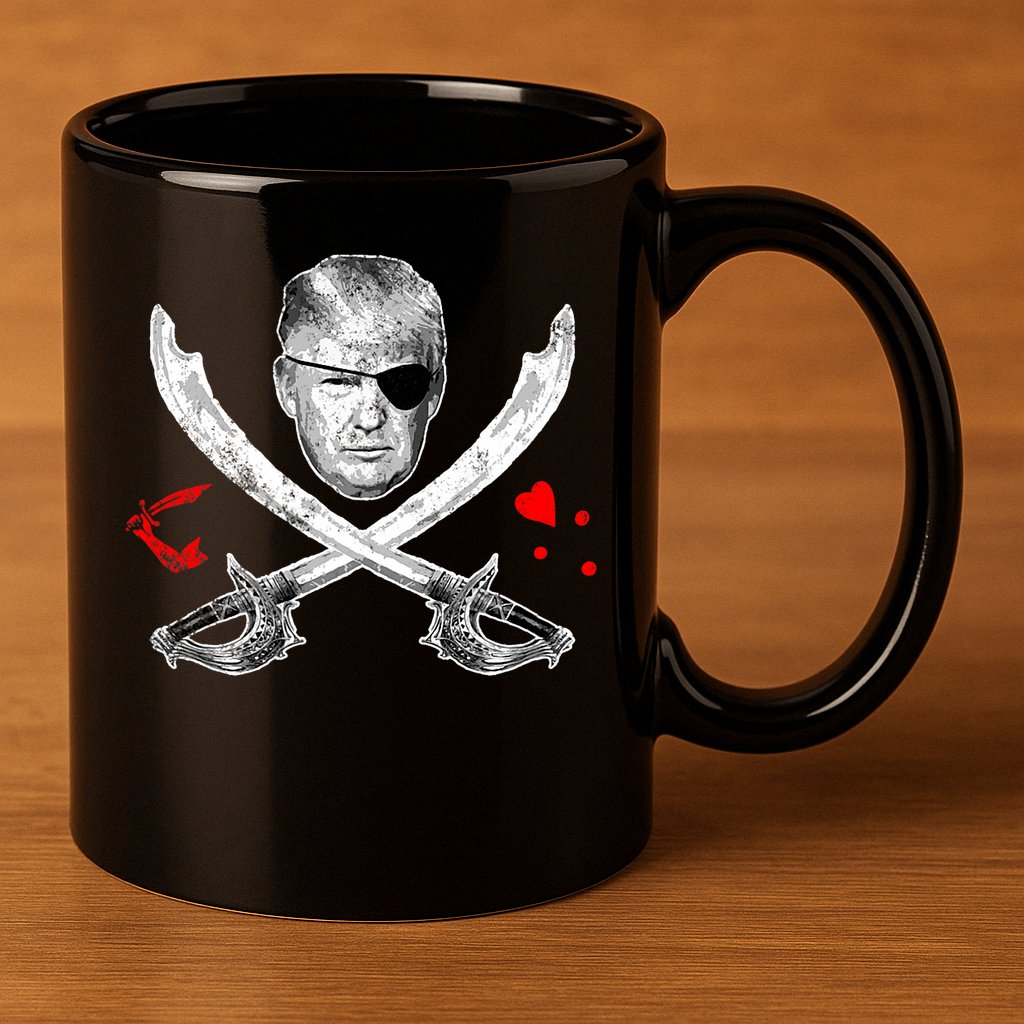 Dread Pirate Donald Trump Pirate Flag 2024 11oz C Handle Ceramic Mug