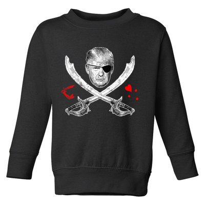 Dread Pirate Donald Trump Pirate Flag 2024 Toddler Sweatshirt