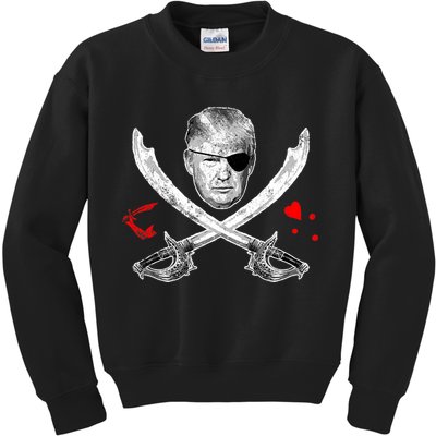 Dread Pirate Donald Trump Pirate Flag 2024 Kids Sweatshirt