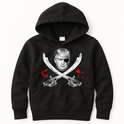 Dread Pirate Donald Trump Pirate Flag 2024 Kids Hoodie