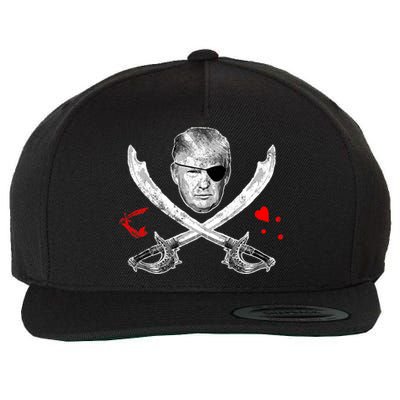 Dread Pirate Donald Trump Pirate Flag 2024 Wool Snapback Cap