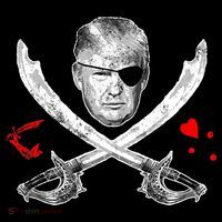 Dread Pirate Donald Trump Pirate Flag 2024 Kids T-Shirt