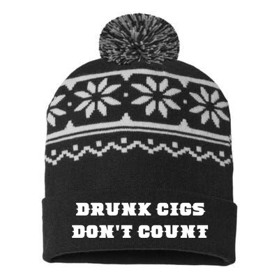 Drunk People Doing Things Drunk Cigs DonT Count USA-Made Snowflake Beanie