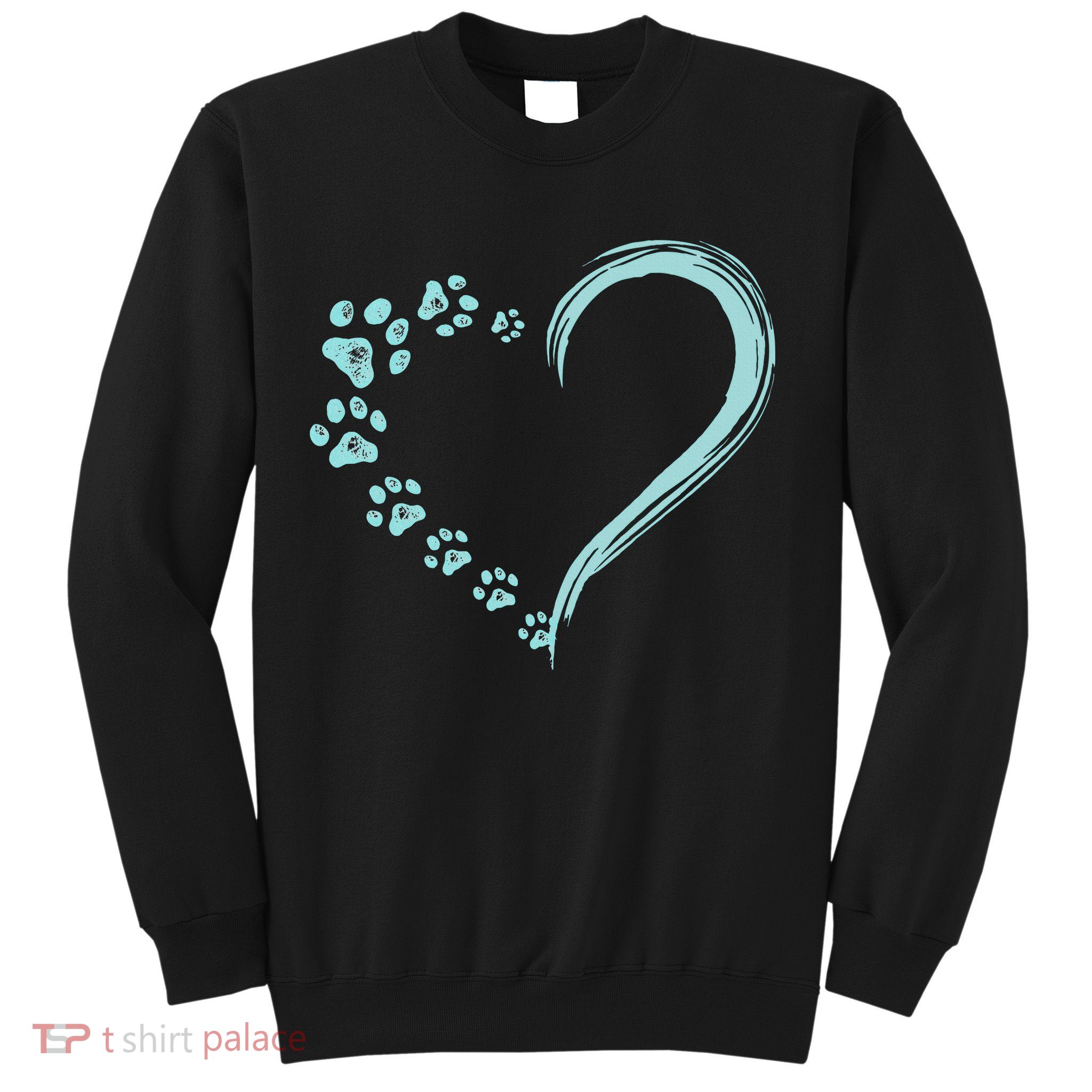 Dog Puppy Dogs Paw Print Heart Dog Mom Cute Gift Sweatshirt