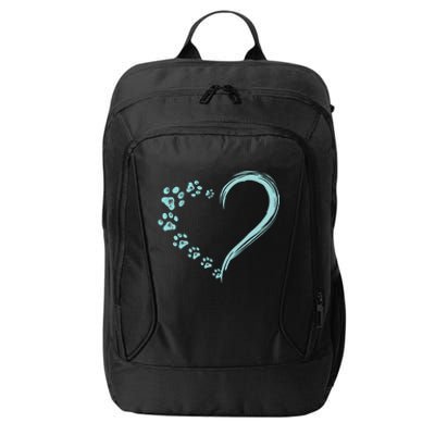 Dog Puppy Dogs Paw Print Heart Dog Mom Cute Gift City Backpack