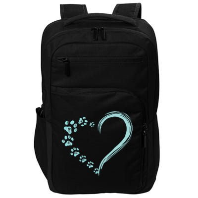 Dog Puppy Dogs Paw Print Heart Dog Mom Cute Gift Impact Tech Backpack