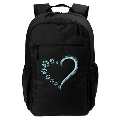 Dog Puppy Dogs Paw Print Heart Dog Mom Cute Gift Daily Commute Backpack