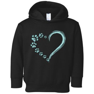 Dog Puppy Dogs Paw Print Heart Dog Mom Cute Gift Toddler Hoodie