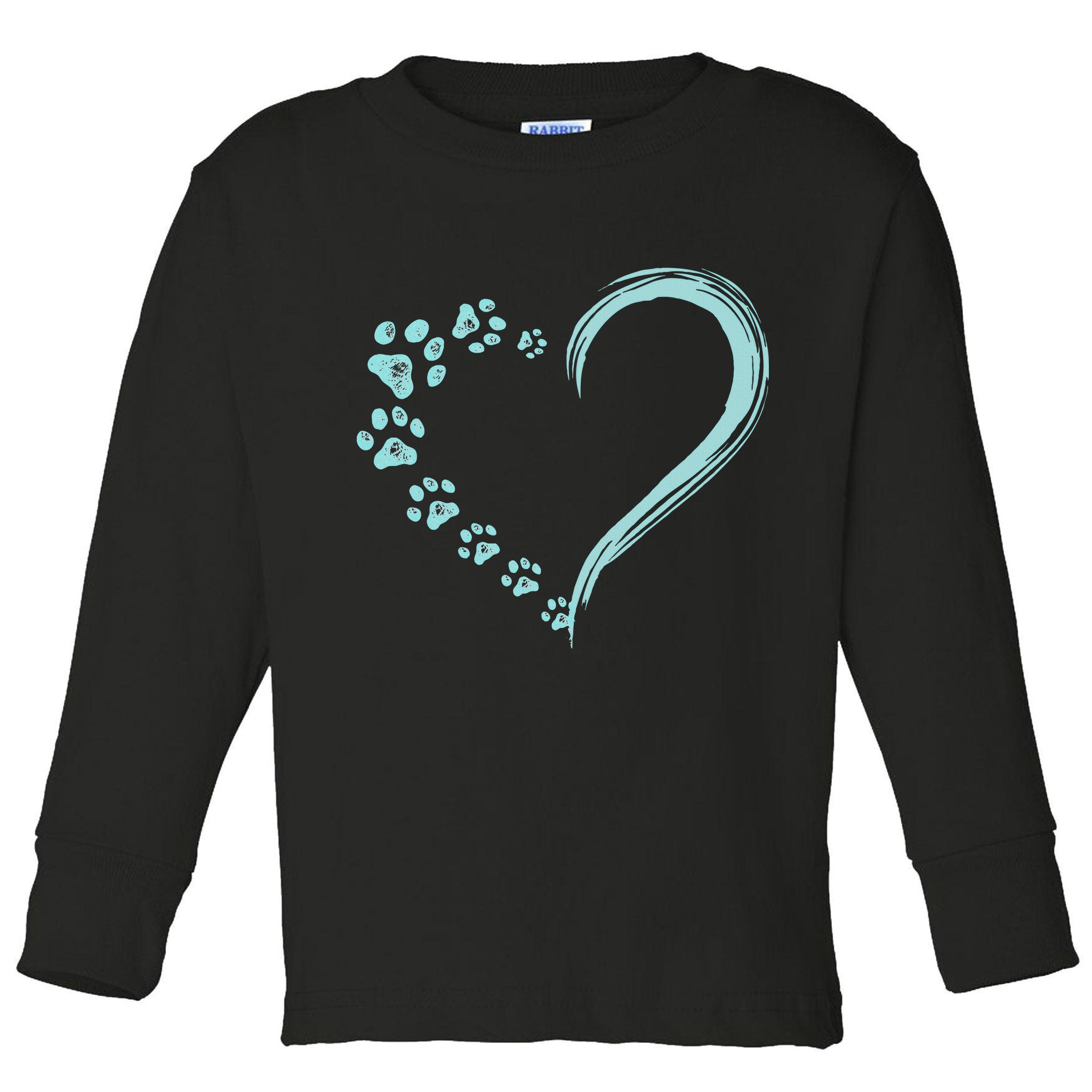Dog Puppy Dogs Paw Print Heart Dog Mom Cute Gift Toddler Long Sleeve Shirt