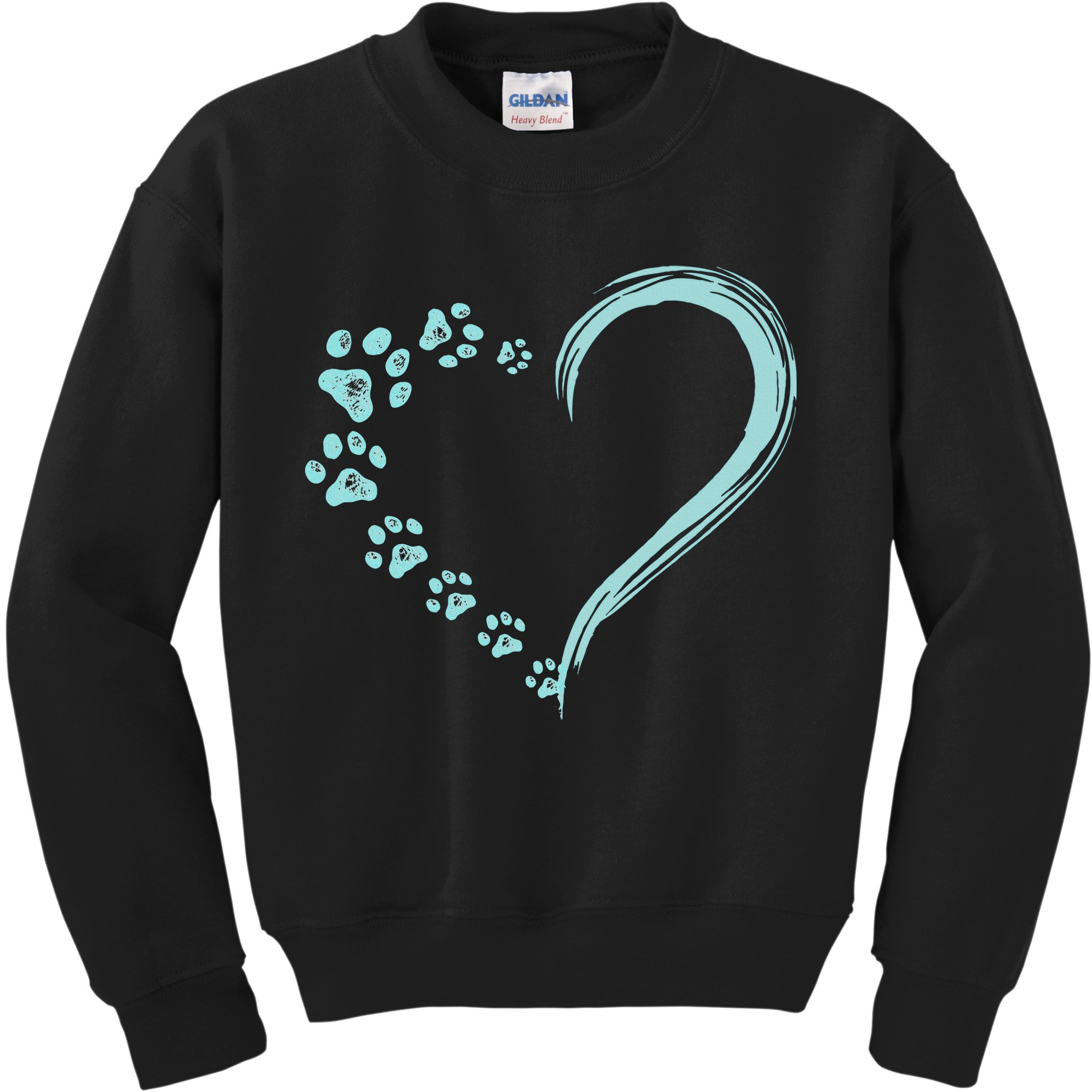 Dog Puppy Dogs Paw Print Heart Dog Mom Cute Gift Kids Sweatshirt