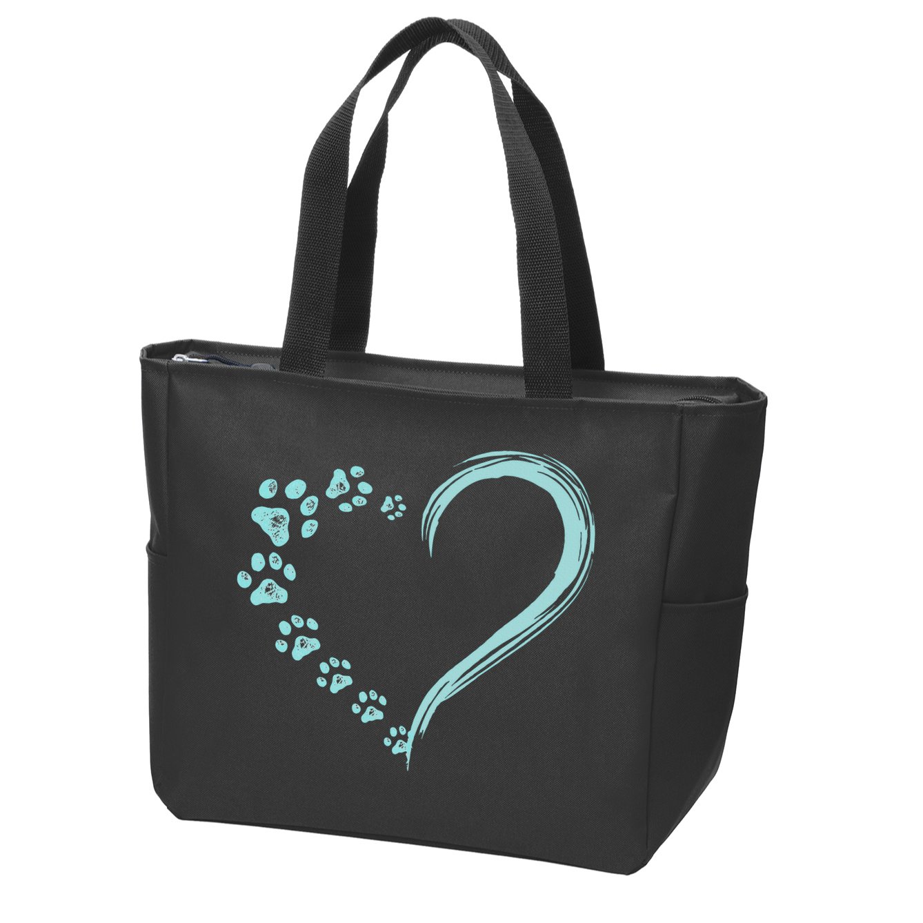 Dog Puppy Dogs Paw Print Heart Dog Mom Cute Gift Zip Tote Bag