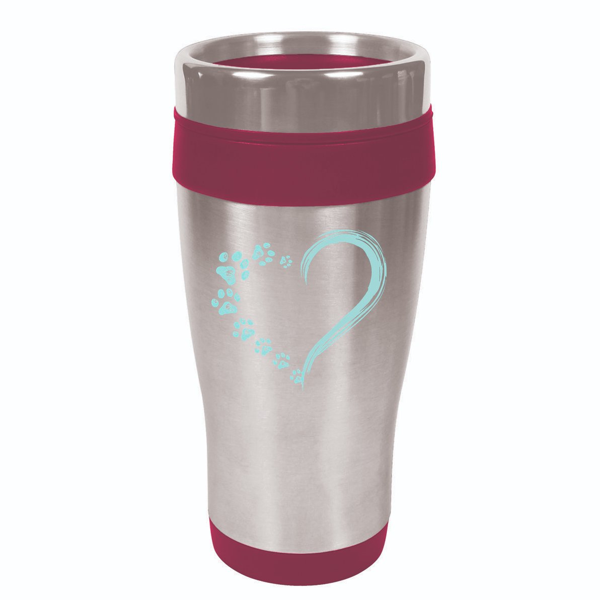 Dog Puppy Dogs Paw Print Heart Dog Mom Cute Gift 16oz Travel Tumbler