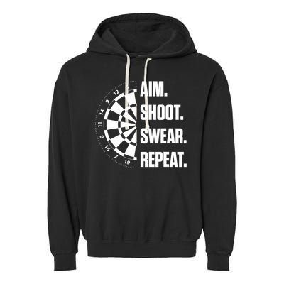 Darts Problems Dartboard Fun Hobby Dart Player Garment-Dyed Fleece Hoodie