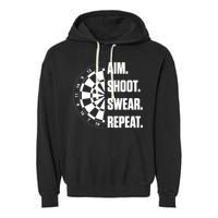Darts Problems Dartboard Fun Hobby Dart Player Garment-Dyed Fleece Hoodie
