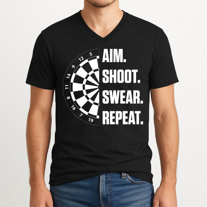 Darts Problems Dartboard Fun Hobby Dart Player V-Neck T-Shirt