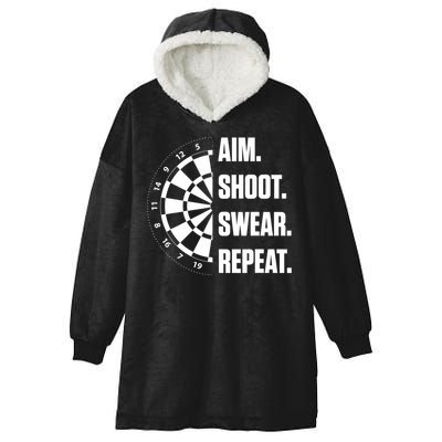 Darts Problems Dartboard Fun Hobby Dart Player Hooded Wearable Blanket