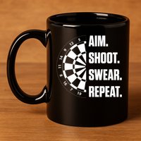 Darts Problems Dartboard Fun Hobby Dart Player 11oz C Handle Ceramic Mug