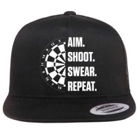 Darts Problems Dartboard Fun Hobby Dart Player Flat Bill Trucker Hat