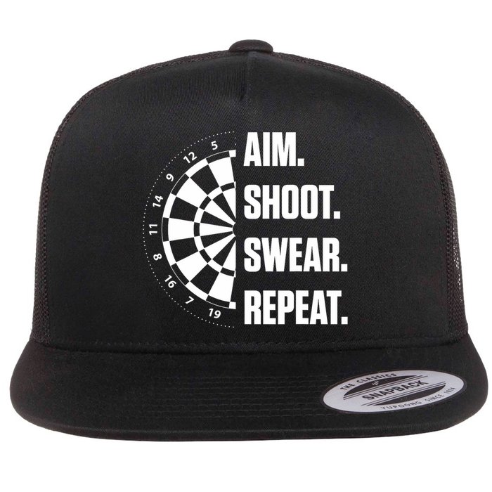 Darts Problems Dartboard Fun Hobby Dart Player Flat Bill Trucker Hat