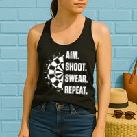 Darts Problems Dartboard Fun Hobby Dart Player Womens Tank Top