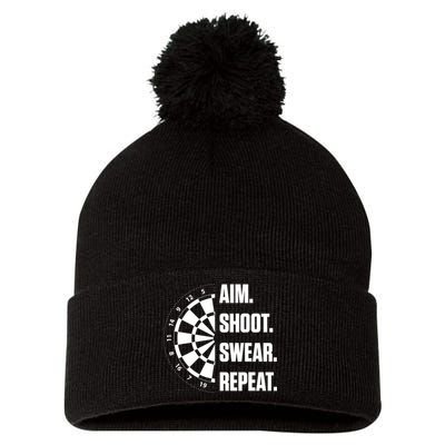 Darts Problems Dartboard Fun Hobby Dart Player Pom Pom 12in Knit Beanie