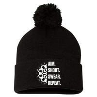 Darts Problems Dartboard Fun Hobby Dart Player Pom Pom 12in Knit Beanie