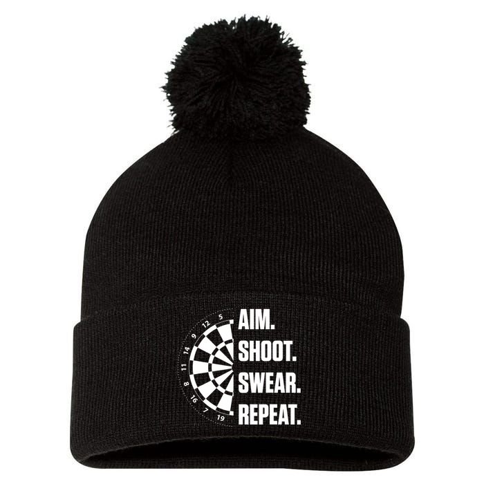 Darts Problems Dartboard Fun Hobby Dart Player Pom Pom 12in Knit Beanie